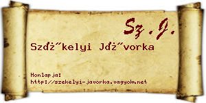 Székelyi Jávorka névjegykártya